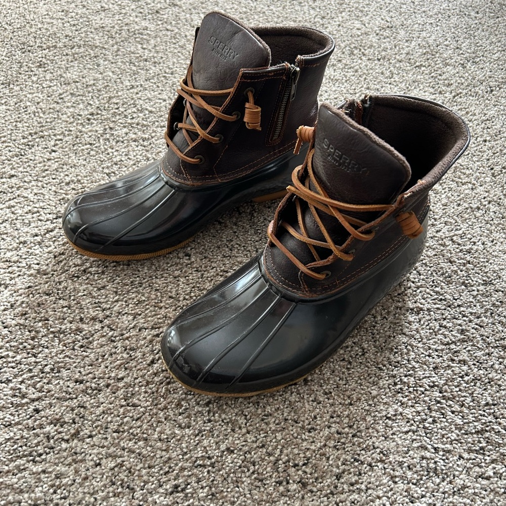Sperry’s Woman’s Brown Duck Boots size 10 Leather - Picture 2 of 8